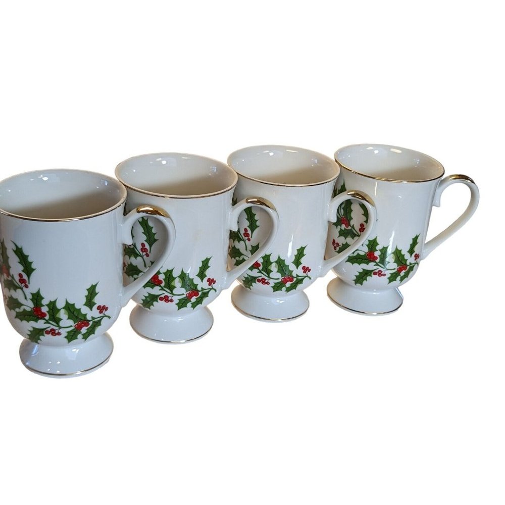 All the Trimmings Christmas Holly  Mug 6048157 Set of 4